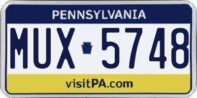 PA license plate MUX5748