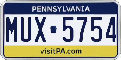 PA license plate MUX5754