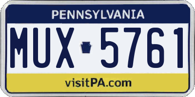 PA license plate MUX5761