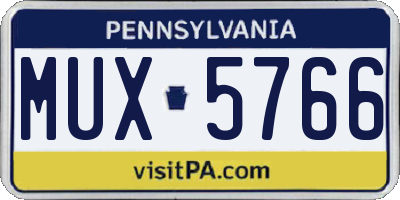 PA license plate MUX5766