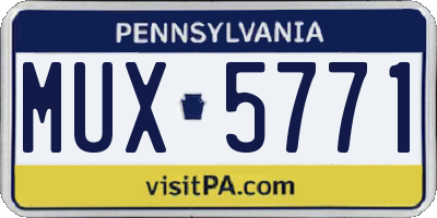 PA license plate MUX5771