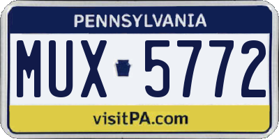 PA license plate MUX5772