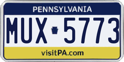 PA license plate MUX5773