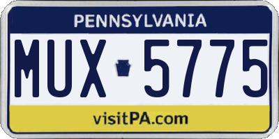PA license plate MUX5775