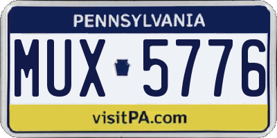 PA license plate MUX5776
