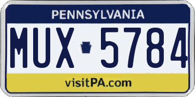 PA license plate MUX5784