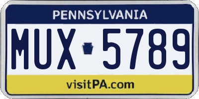 PA license plate MUX5789