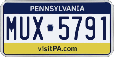 PA license plate MUX5791