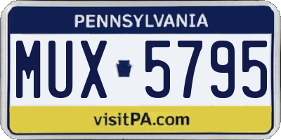 PA license plate MUX5795