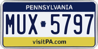 PA license plate MUX5797