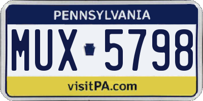 PA license plate MUX5798