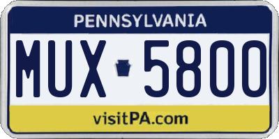 PA license plate MUX5800