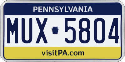 PA license plate MUX5804