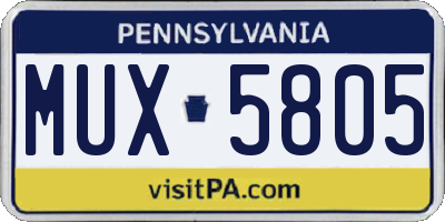 PA license plate MUX5805