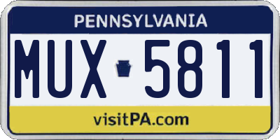 PA license plate MUX5811