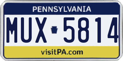 PA license plate MUX5814
