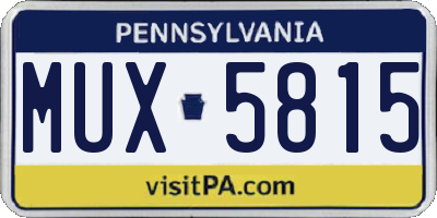PA license plate MUX5815