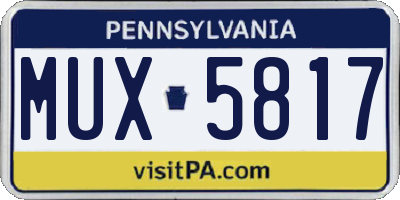 PA license plate MUX5817