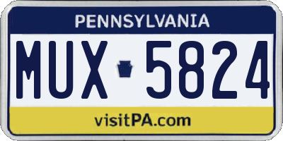PA license plate MUX5824