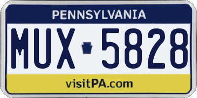 PA license plate MUX5828