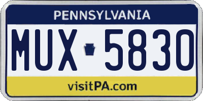 PA license plate MUX5830