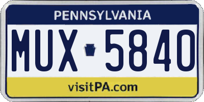 PA license plate MUX5840