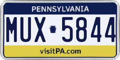 PA license plate MUX5844
