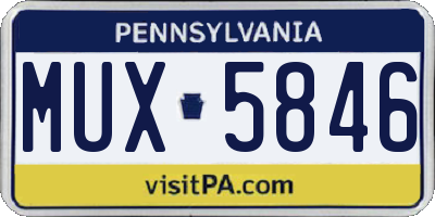 PA license plate MUX5846