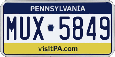 PA license plate MUX5849