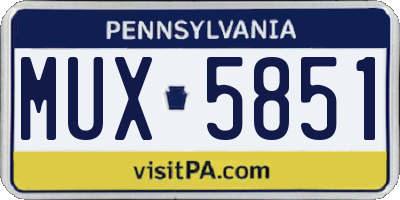 PA license plate MUX5851