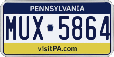 PA license plate MUX5864
