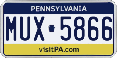 PA license plate MUX5866