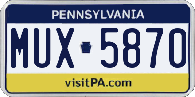 PA license plate MUX5870