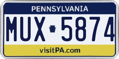 PA license plate MUX5874