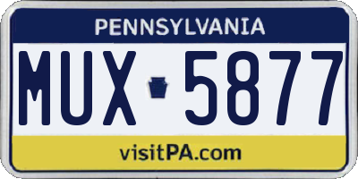 PA license plate MUX5877