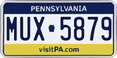 PA license plate MUX5879