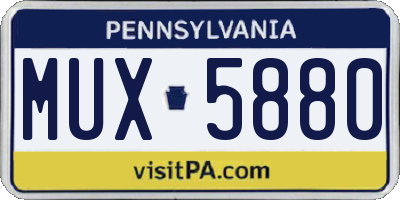 PA license plate MUX5880