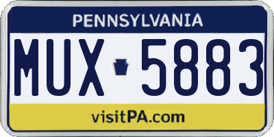 PA license plate MUX5883