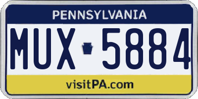 PA license plate MUX5884