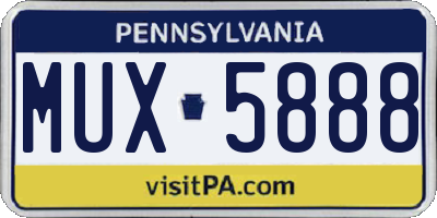 PA license plate MUX5888