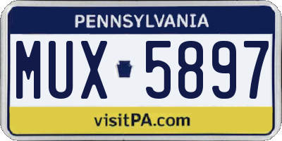 PA license plate MUX5897