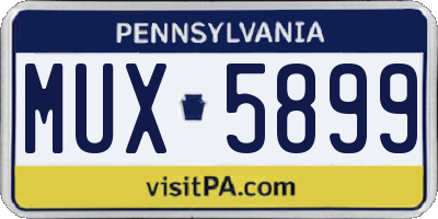 PA license plate MUX5899