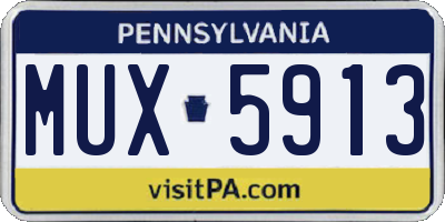 PA license plate MUX5913