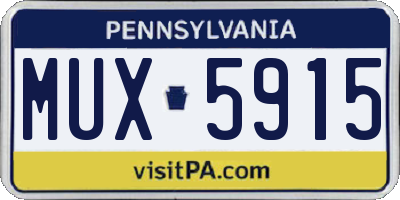 PA license plate MUX5915