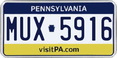 PA license plate MUX5916