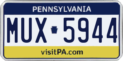 PA license plate MUX5944