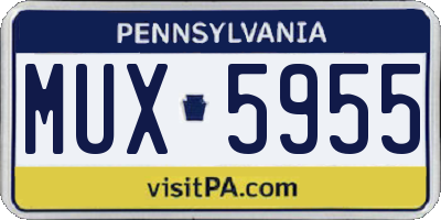 PA license plate MUX5955
