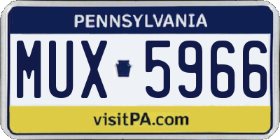 PA license plate MUX5966