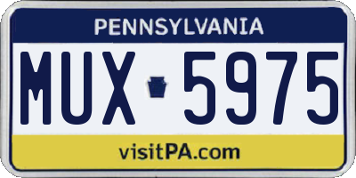 PA license plate MUX5975