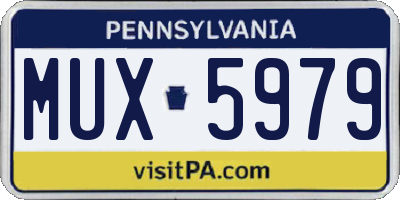 PA license plate MUX5979